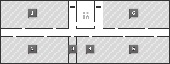 地下１階事務空間配置図