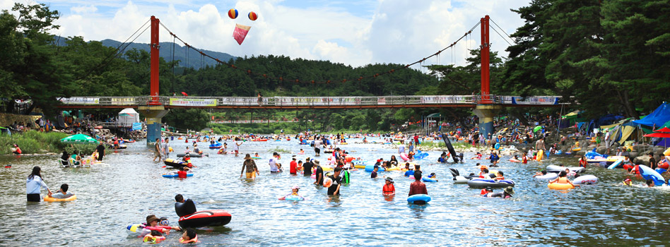 수승대의 여름 야외수영장